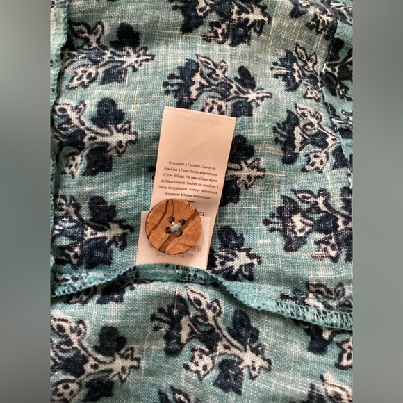 Faherty Gracie Blue Bali Bloom Linen Maxi Dress - Picture 8 of 8